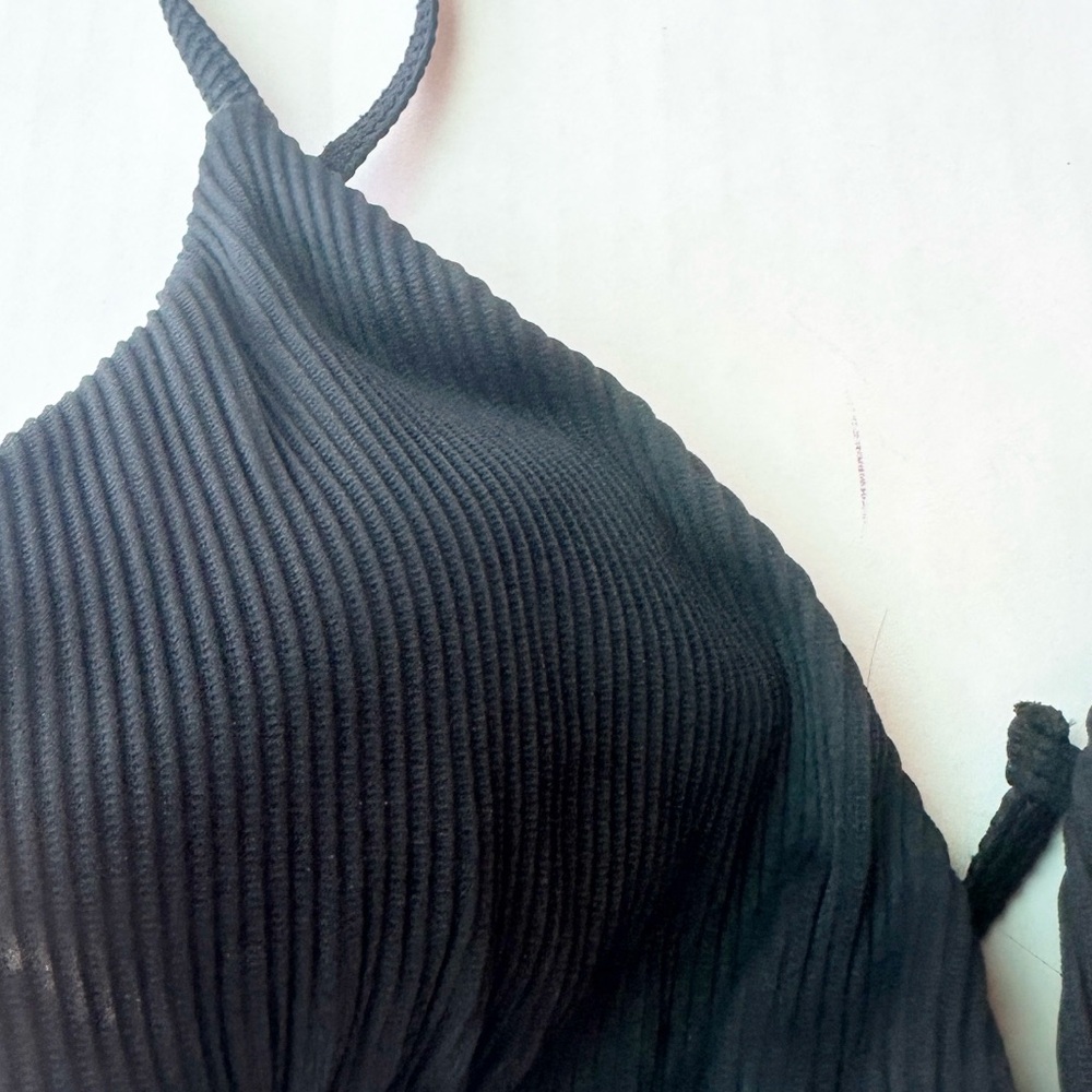 Roxy Black Ribbed Triangle Bikini Top - Picture 6 of 16